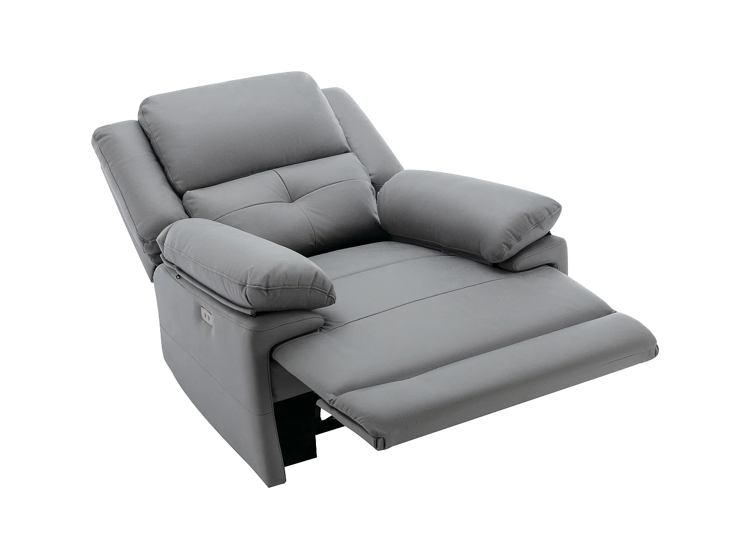 Relaxsofa elektrisch 3-Sitzer + Sessel - Stoff - Grau - DOLENE