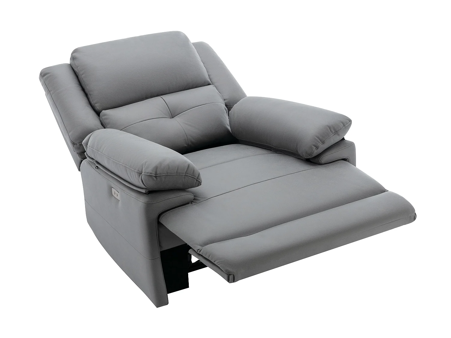 Relaxsofa elektrisch 3-Sitzer + Sessel - Stoff - Grau - DOLENE