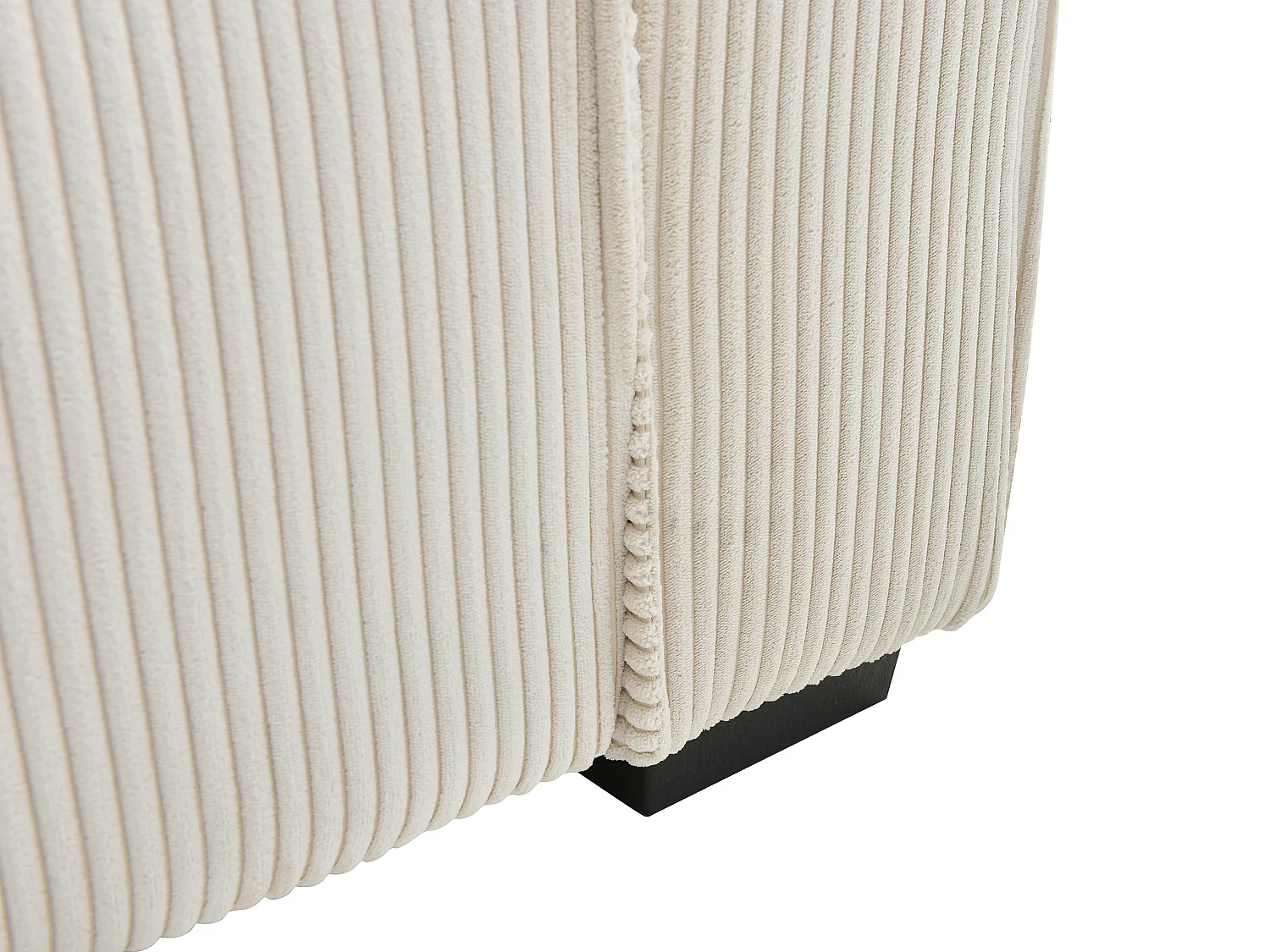 Canapé 3 places convertible en velours côtelé beige SEKOTA