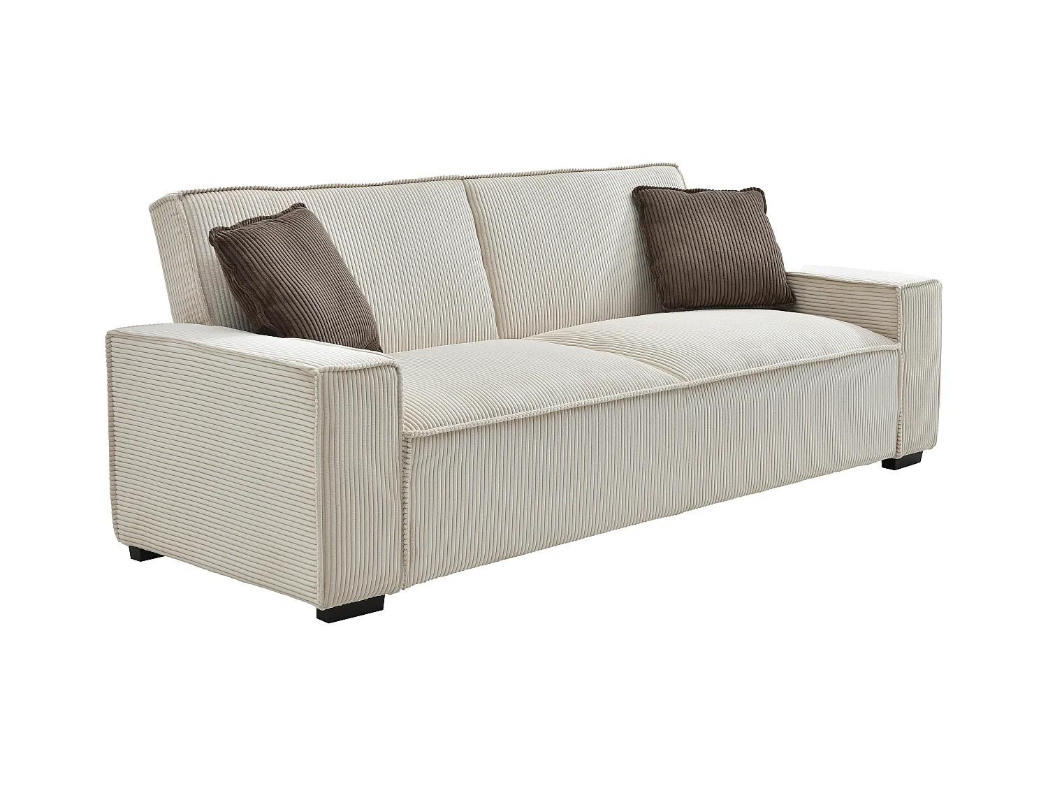 Sofa 3-Sitzer mit Schlaffunktion - Cord - Beige - SEKOTA