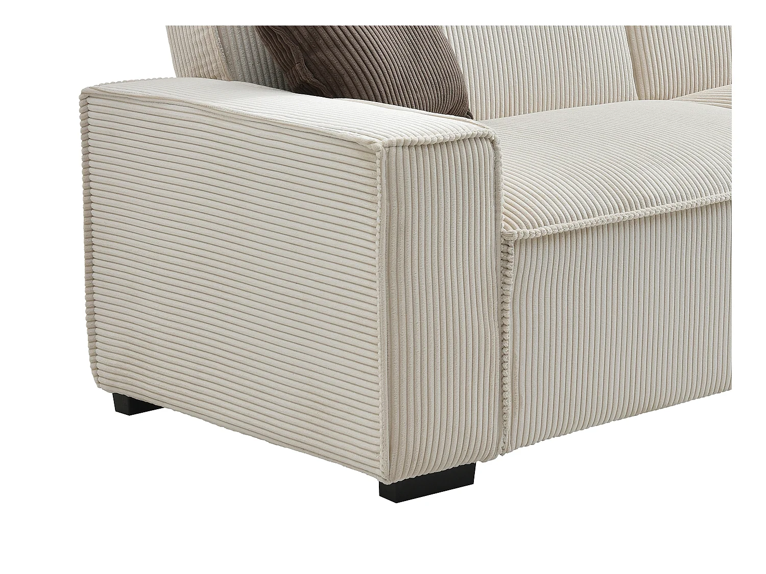 Sofa 3-Sitzer mit Schlaffunktion - Cord - Beige - SEKOTA