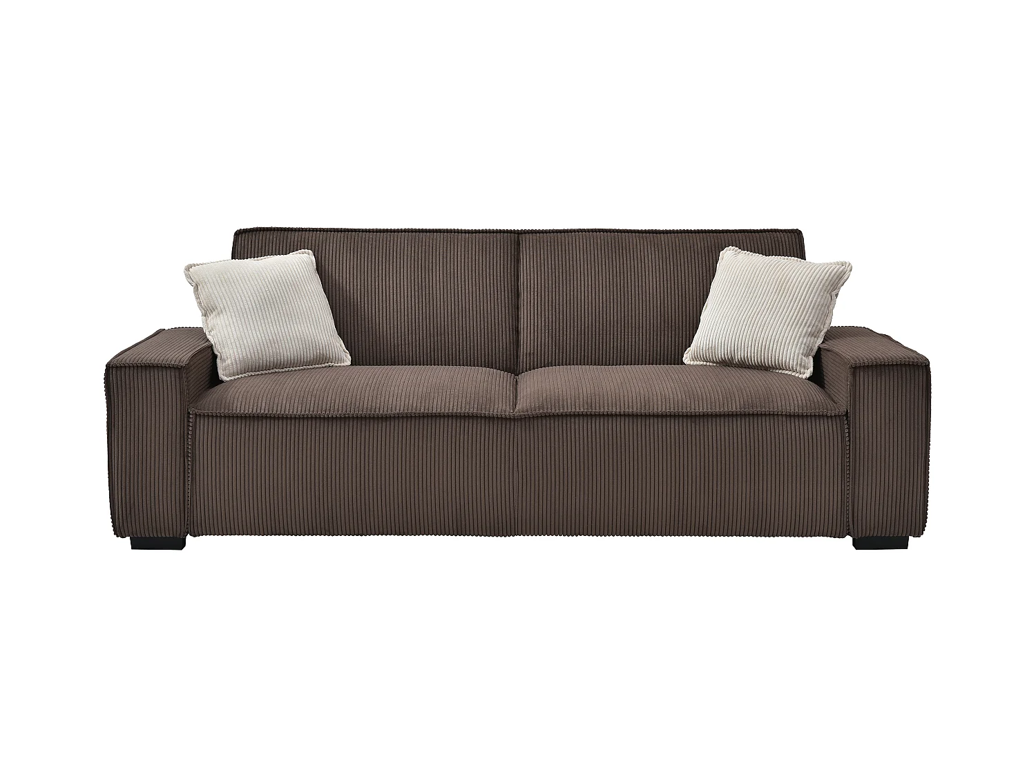Sofá cama de 3 plazas de terciopelo marrón SEKOTA