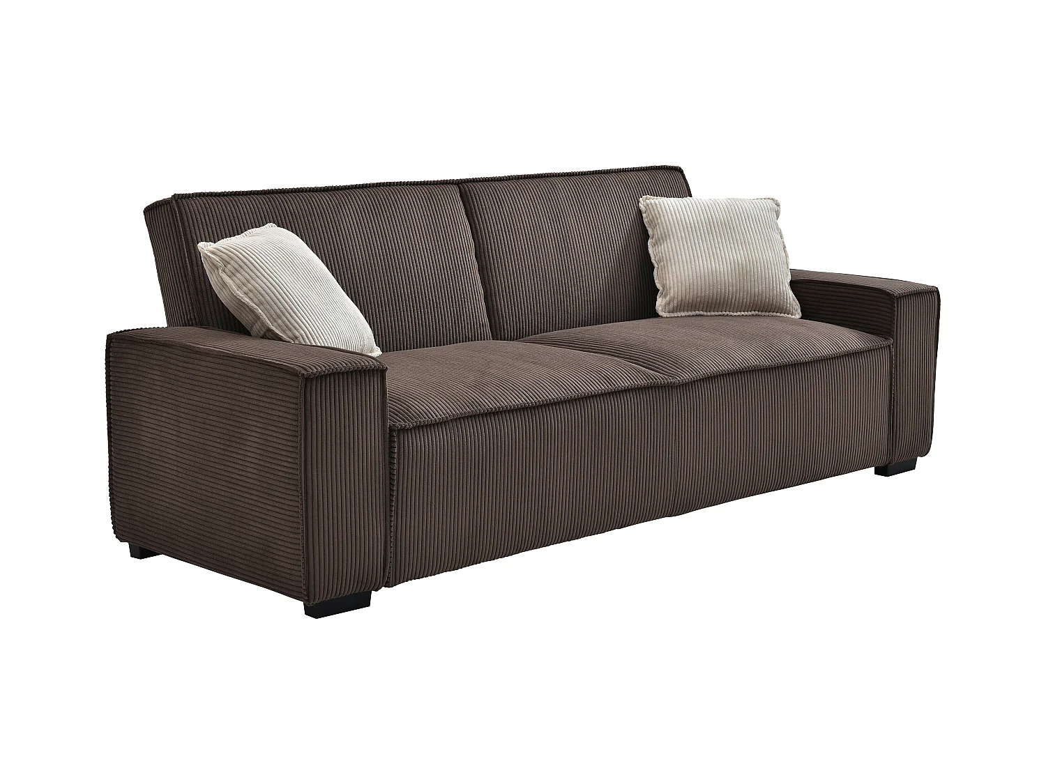 Sofá cama de 3 plazas de terciopelo marrón SEKOTA