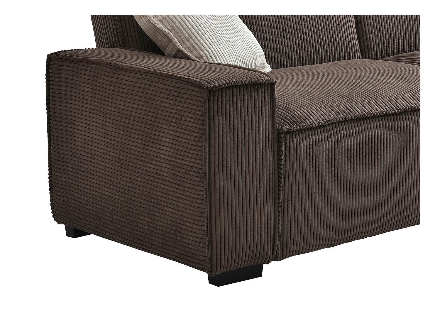 Sofá cama de 3 plazas de terciopelo marrón SEKOTA