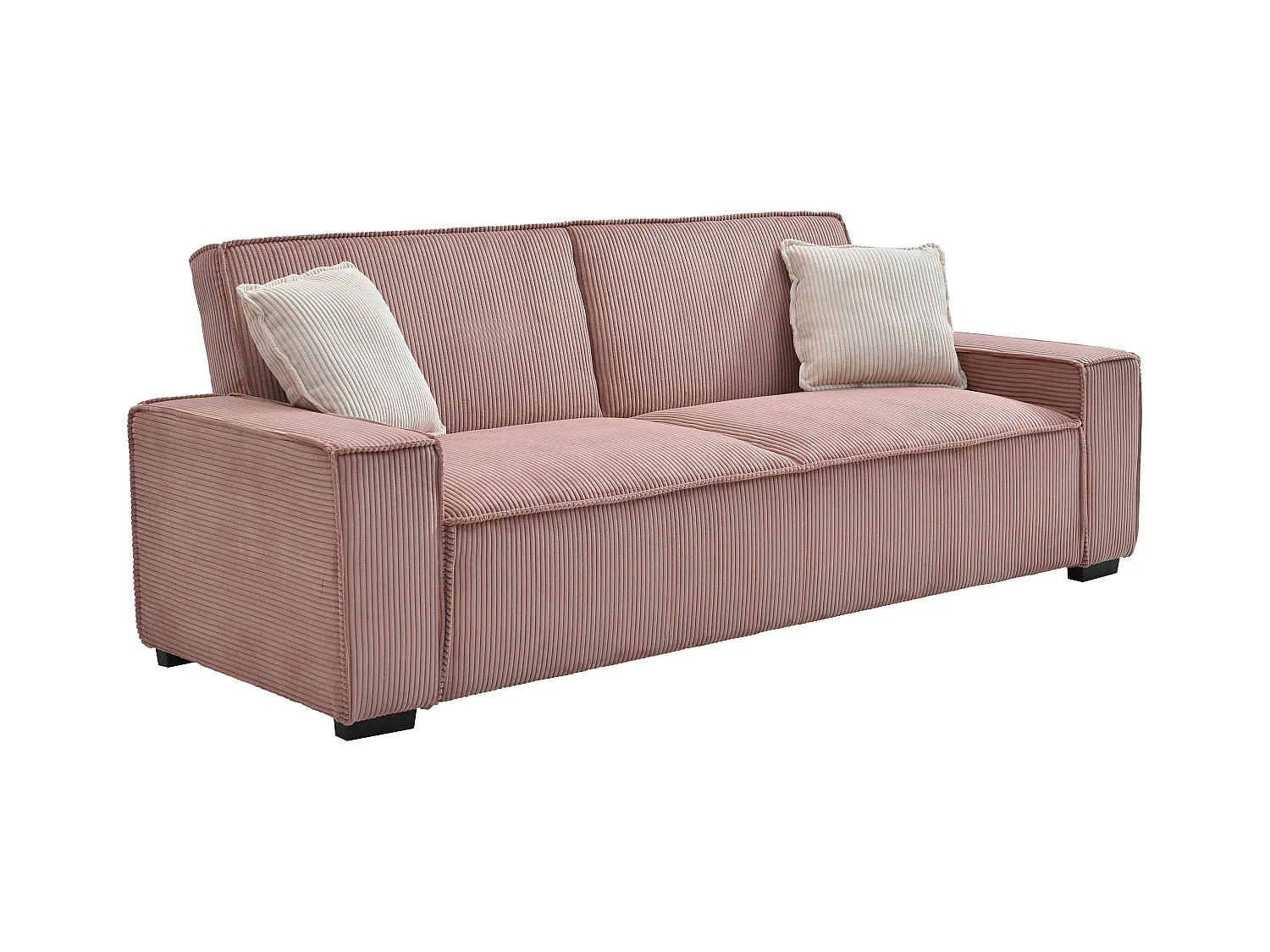 Sofá cama de 3 plazas de terciopelo rosa SEKOTA