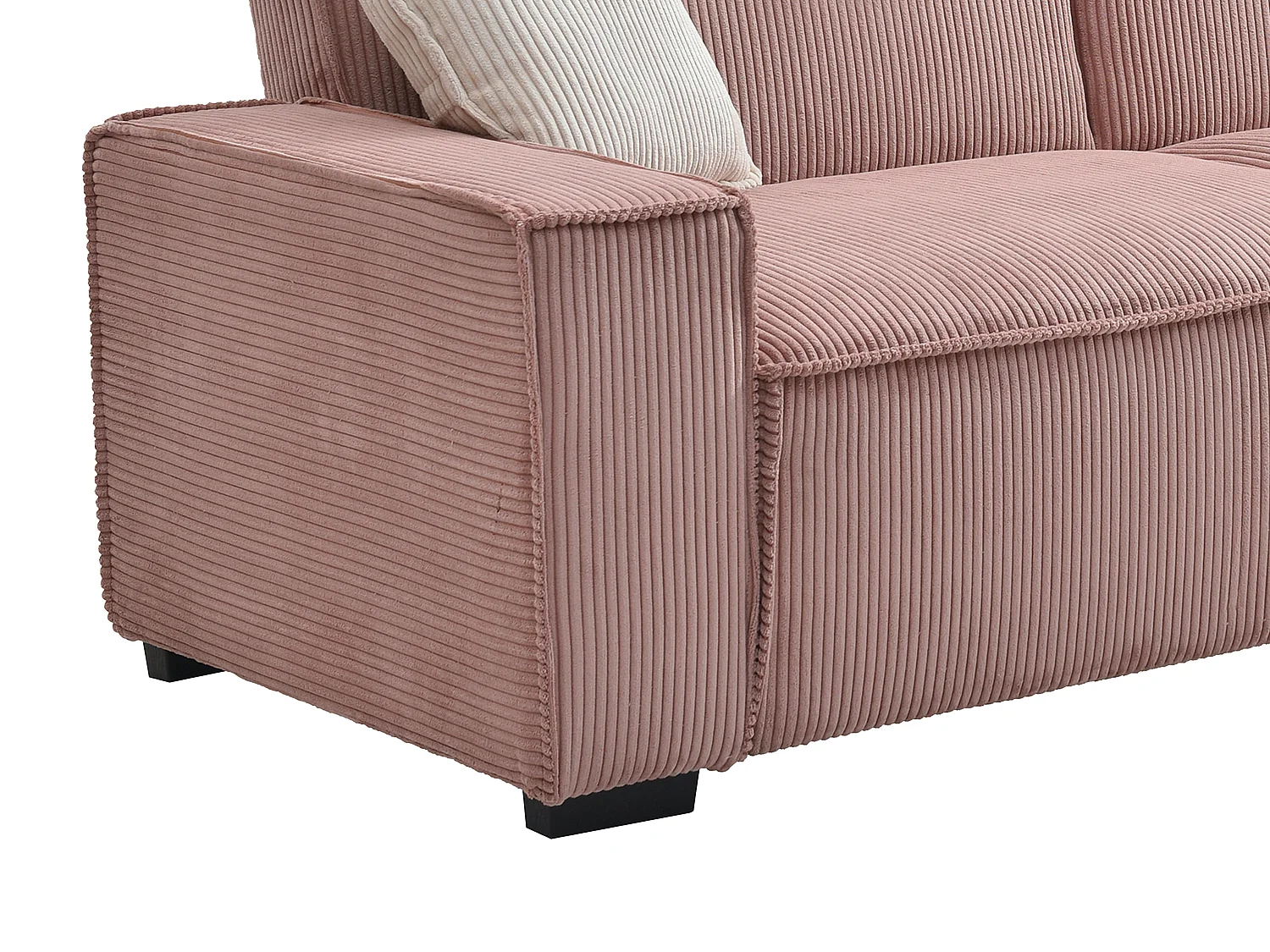 3-sits bäddsoffa i rosa manchestersammet SEKOTA