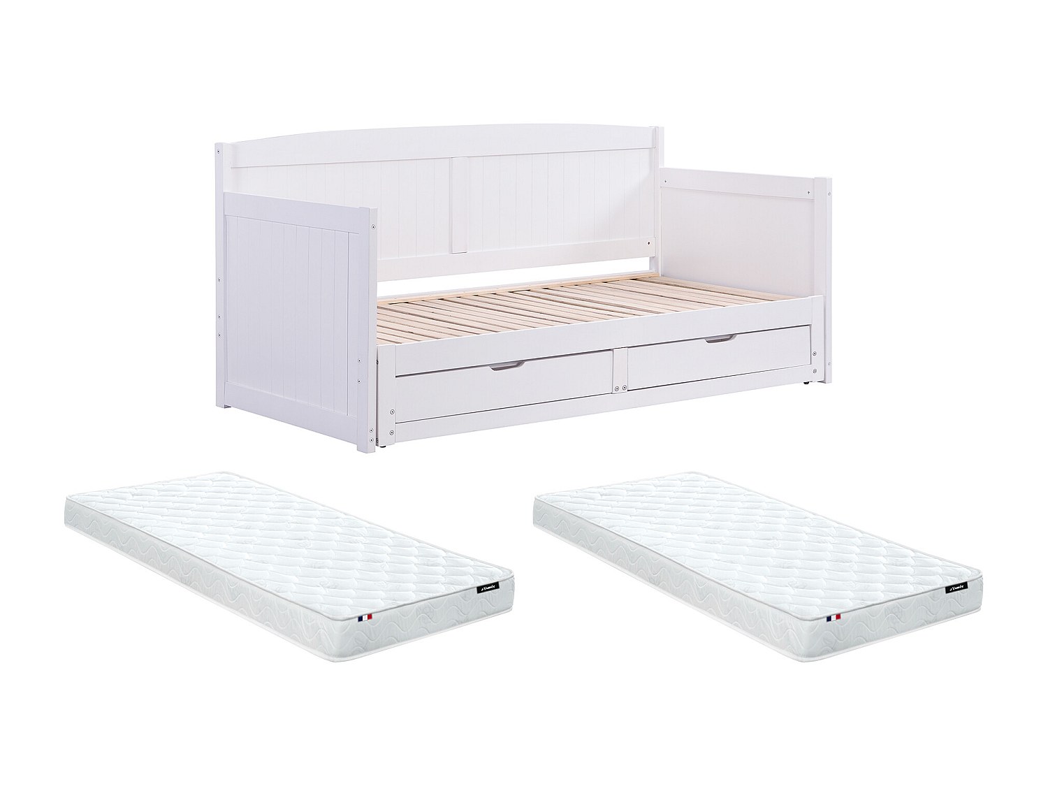 Ausziehbett - 90 x 190 oder 180 x 190 cm - Mit ausziehbarem Lattenrost & Sc günstig online kaufen