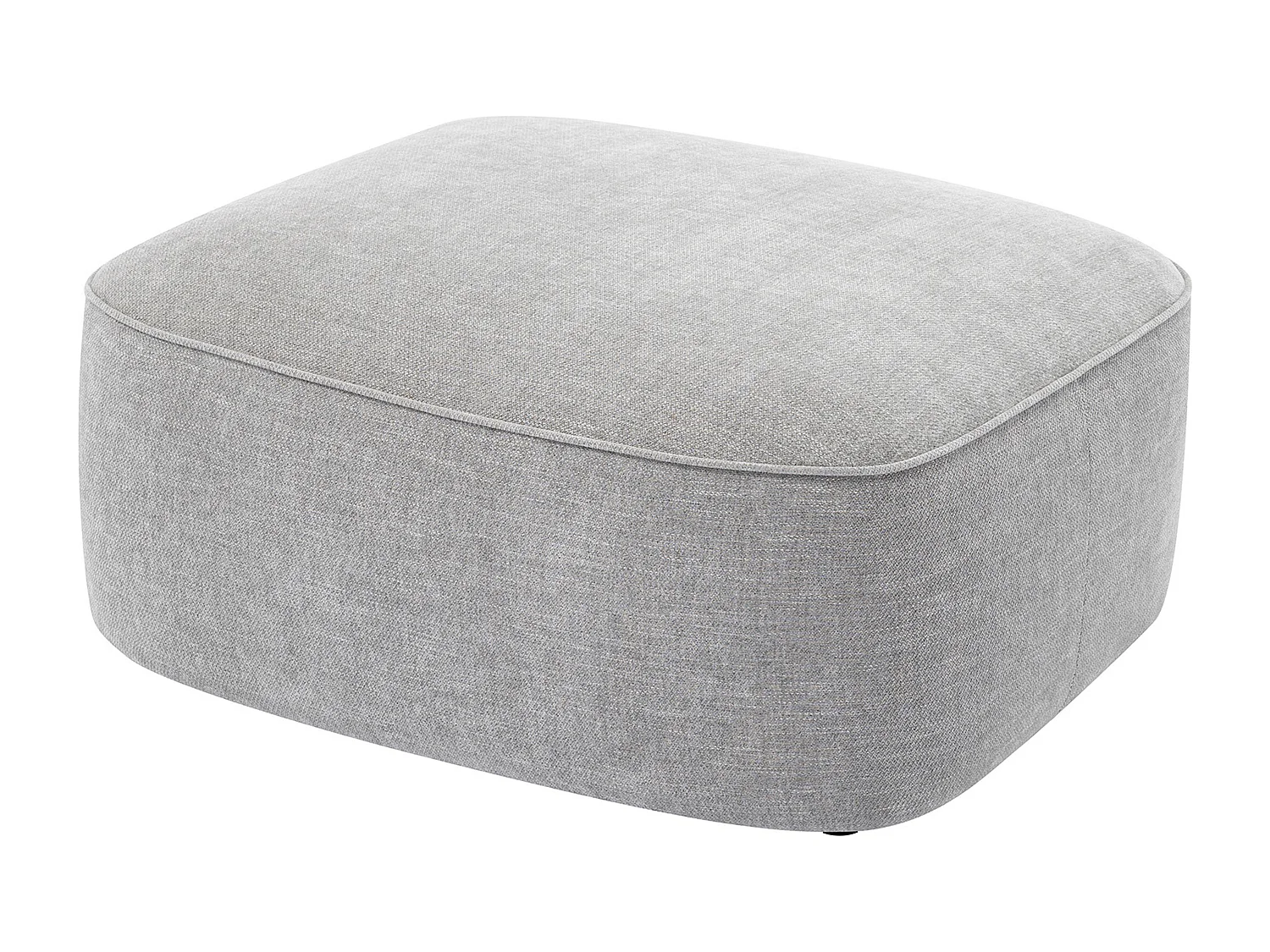 Hoekbank met hoek links en poef van grijze stof met textuur POMIANGO