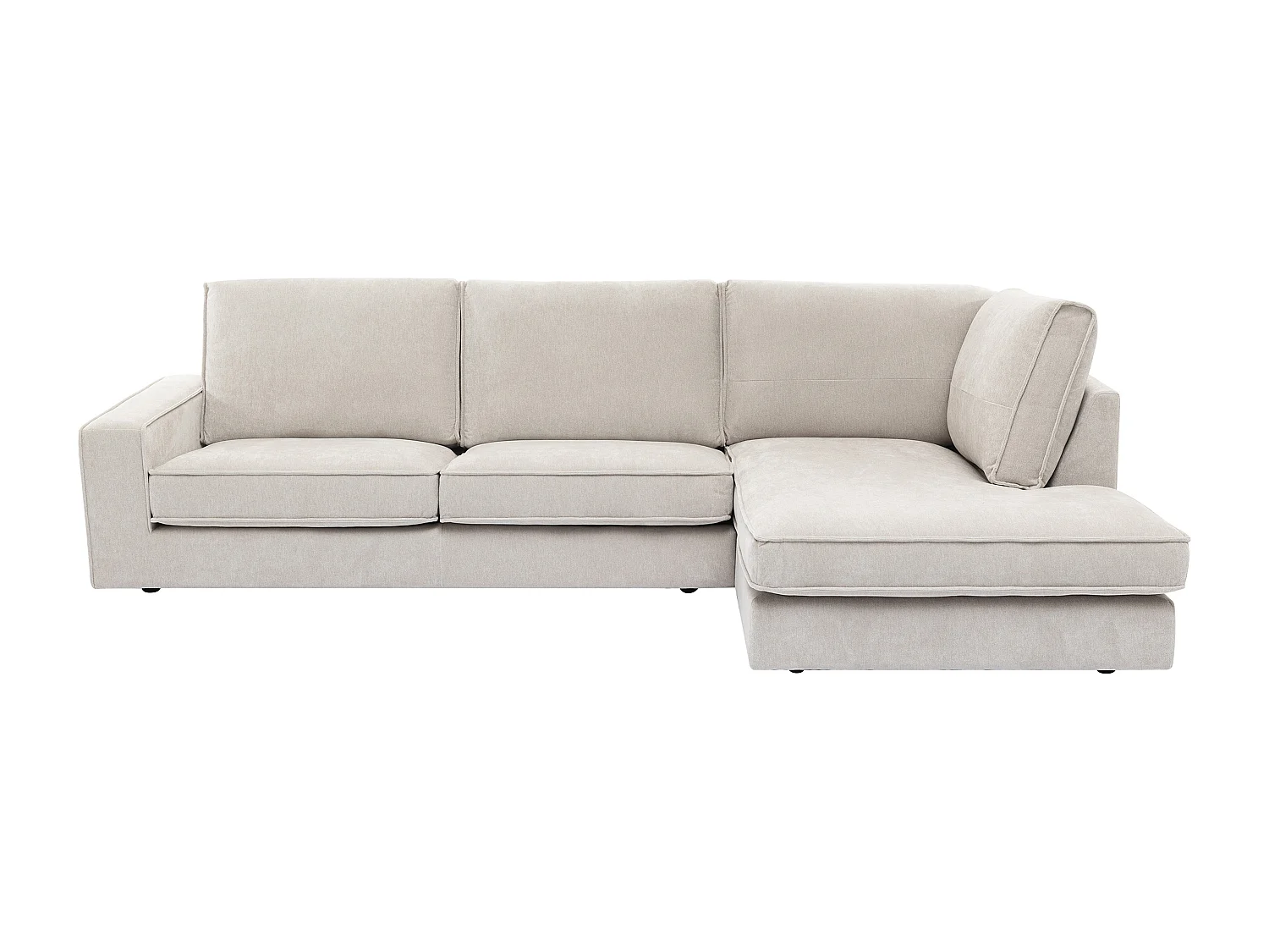 Beige högervärd hörnsoffa i tyg APRICALE