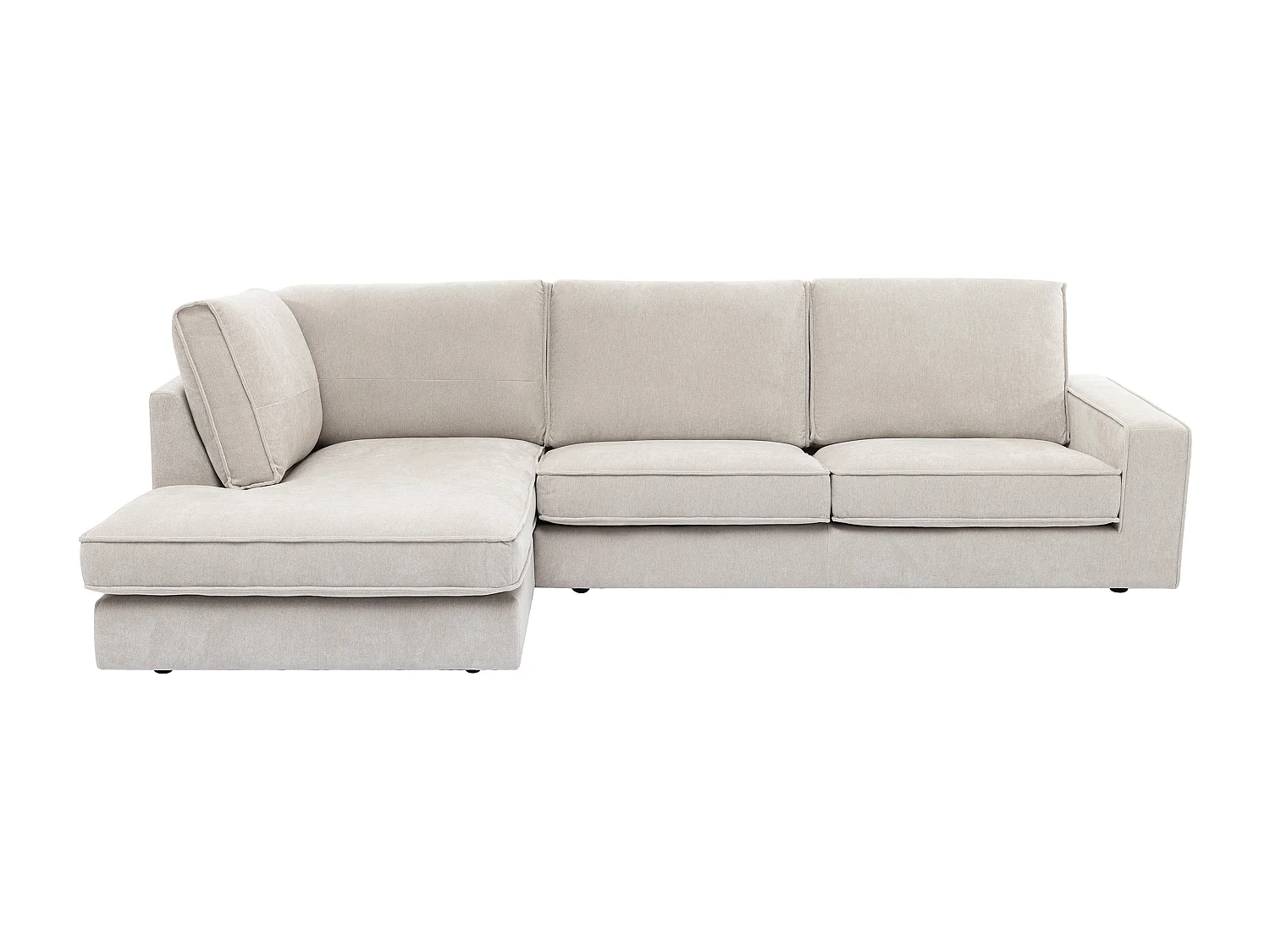 Ecksofa - Ecke links - Stoff - Beige - APRICALE
