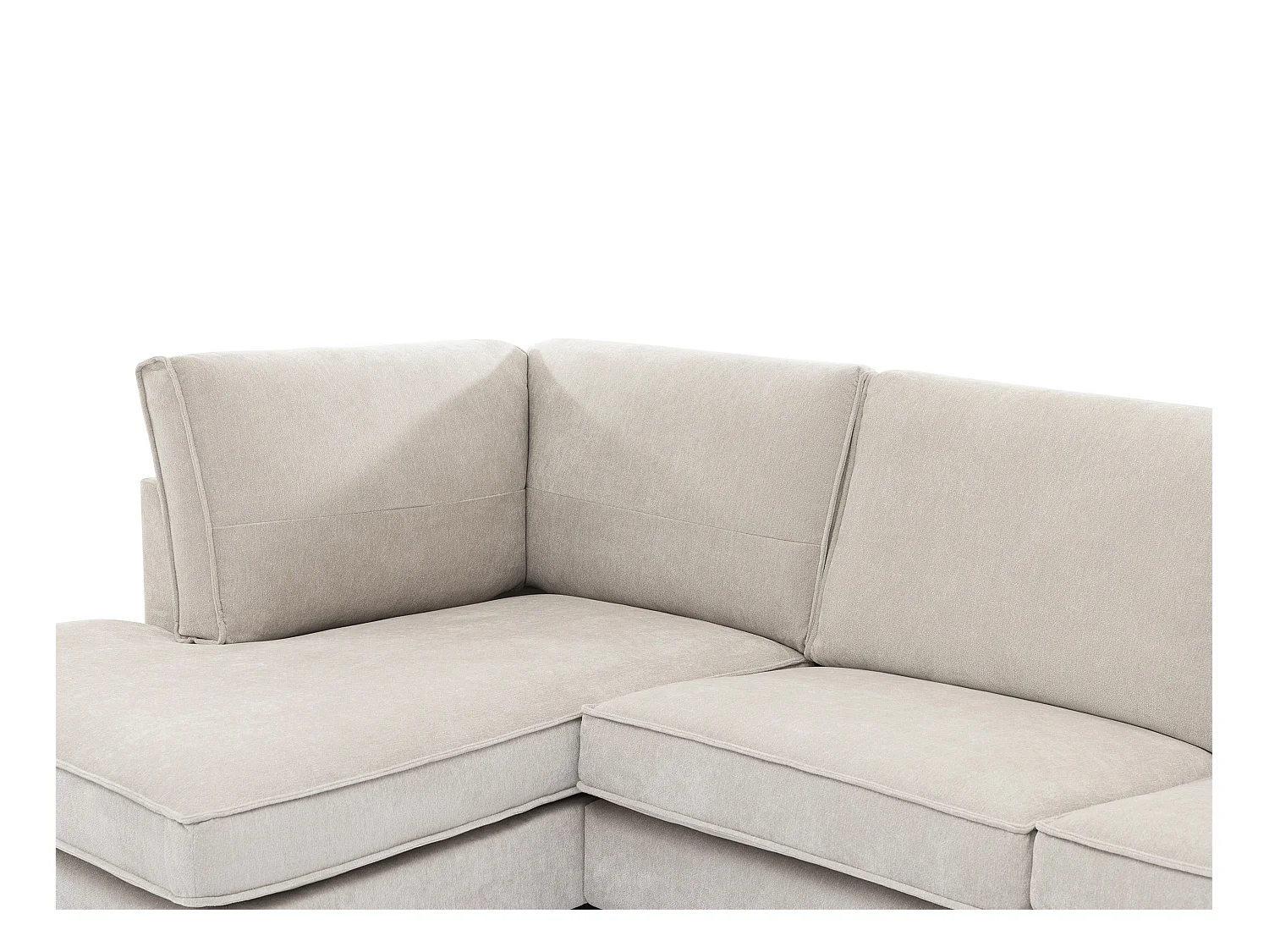 Ecksofa - Ecke links - Stoff - Beige - APRICALE