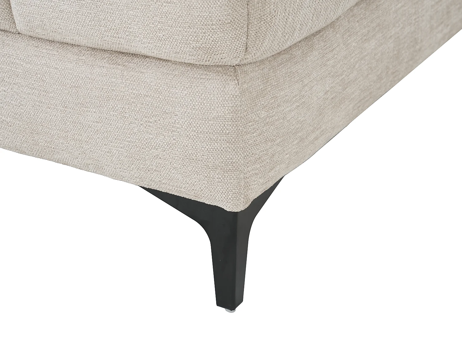 Eckrelaxsofa elektrisch - Ecke rechts - mit ausziehbarer Sitzfläche - Stoff - Beige - MONISO