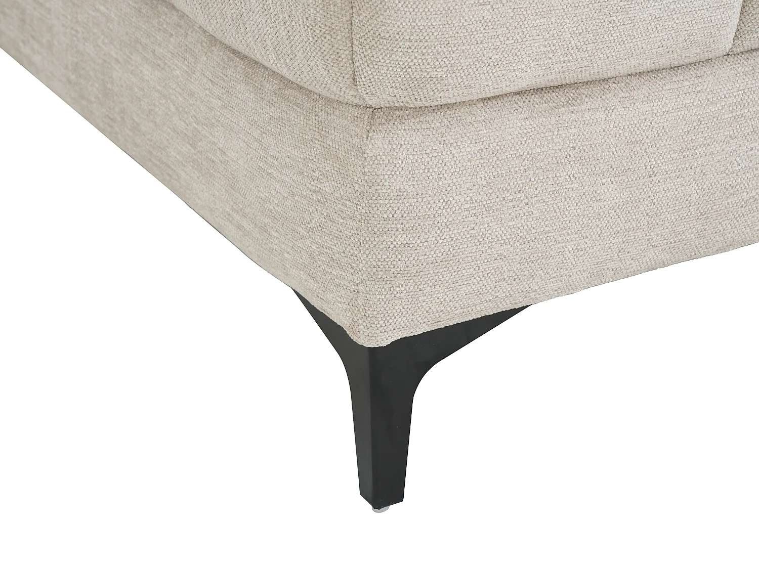 Eckrelaxsofa elektrisch - Ecke links - mit ausziehbarer Sitzfläche - Stoff - Beige - MONISO