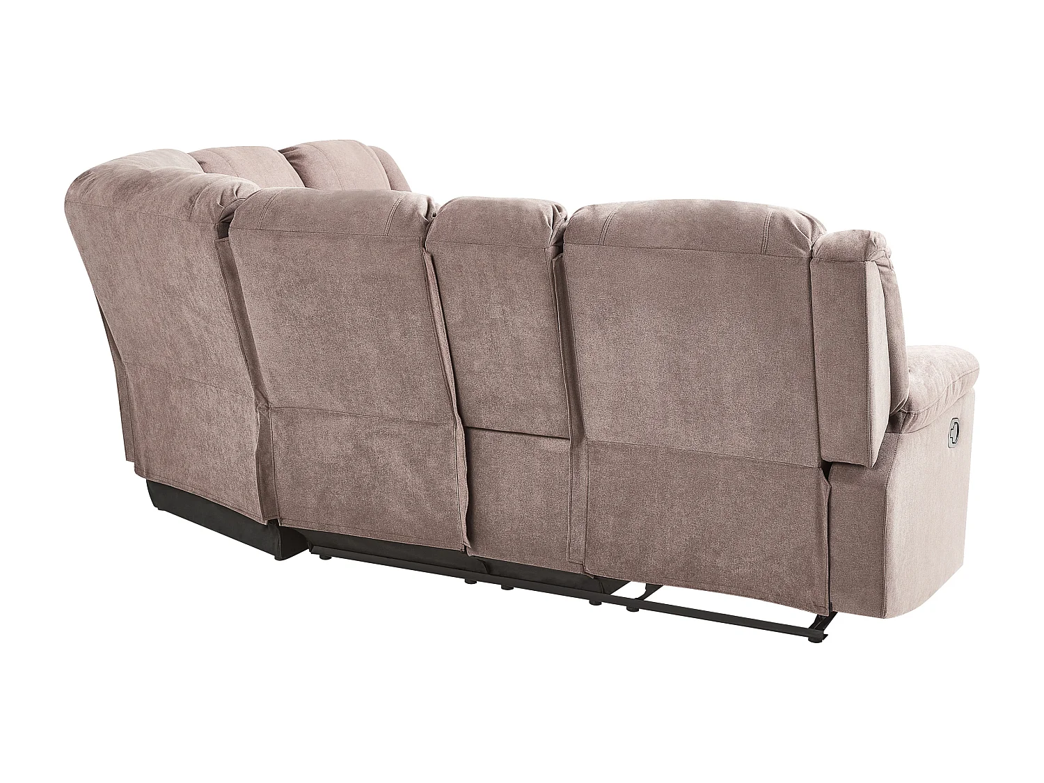 5-Personen Ecksofa Stoffbezug beige taupe Getränkehalter verstellbar Rokke