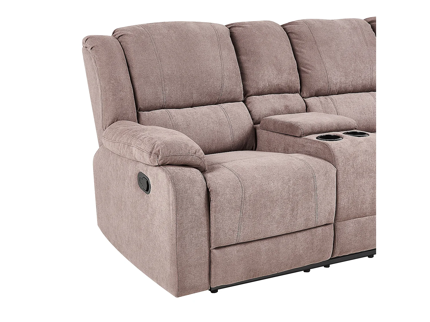 Canapé d'angle relax manuel ROKKE Tissu Taupe 5 places Côté gauche