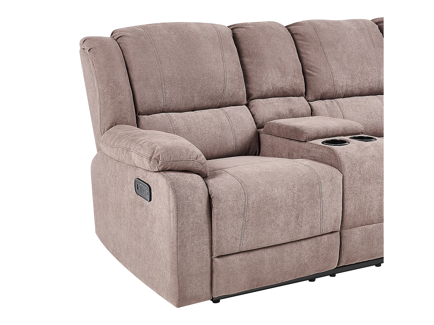 Canapé d'Angle Électrique à 5 Places avec Port USB en Tissu Beige Taupe Rokke