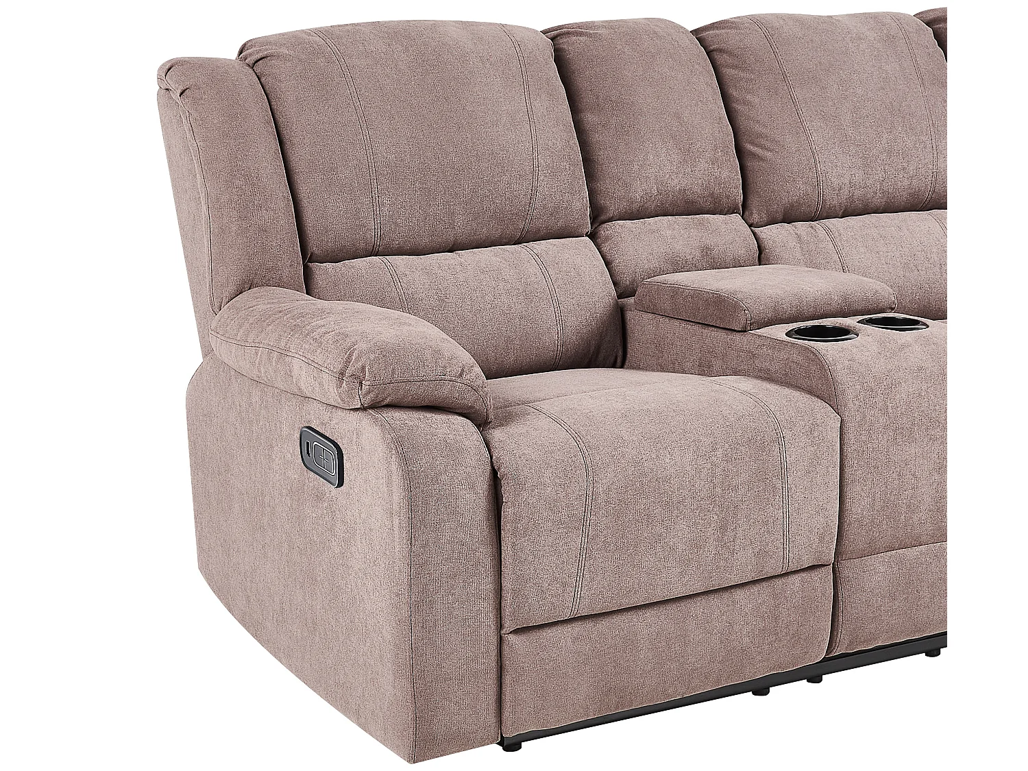 Canapé d'Angle Électrique à 5 Places avec Port USB en Tissu Beige Taupe Rokke