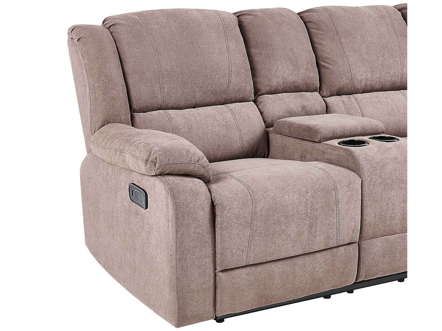 Canapé d'Angle Électrique à 5 Places avec Port USB en Tissu Marron Rokke