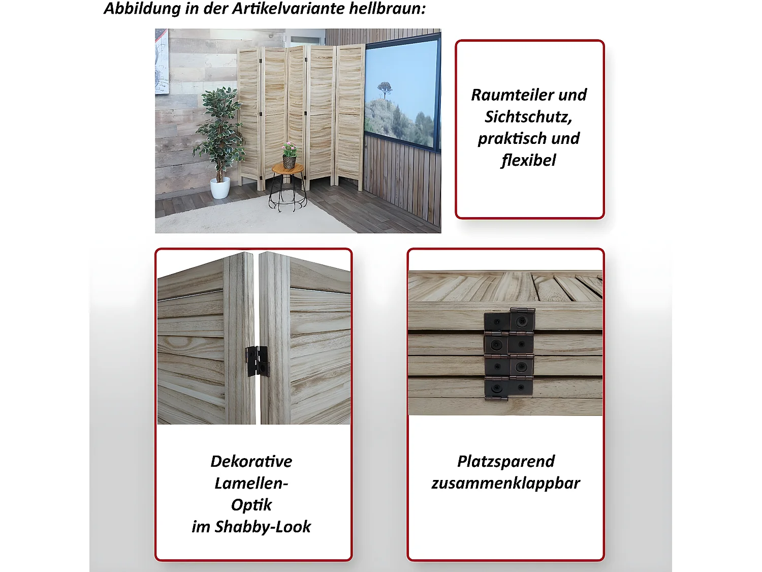 Paravent MCW-G30, Anthrazit