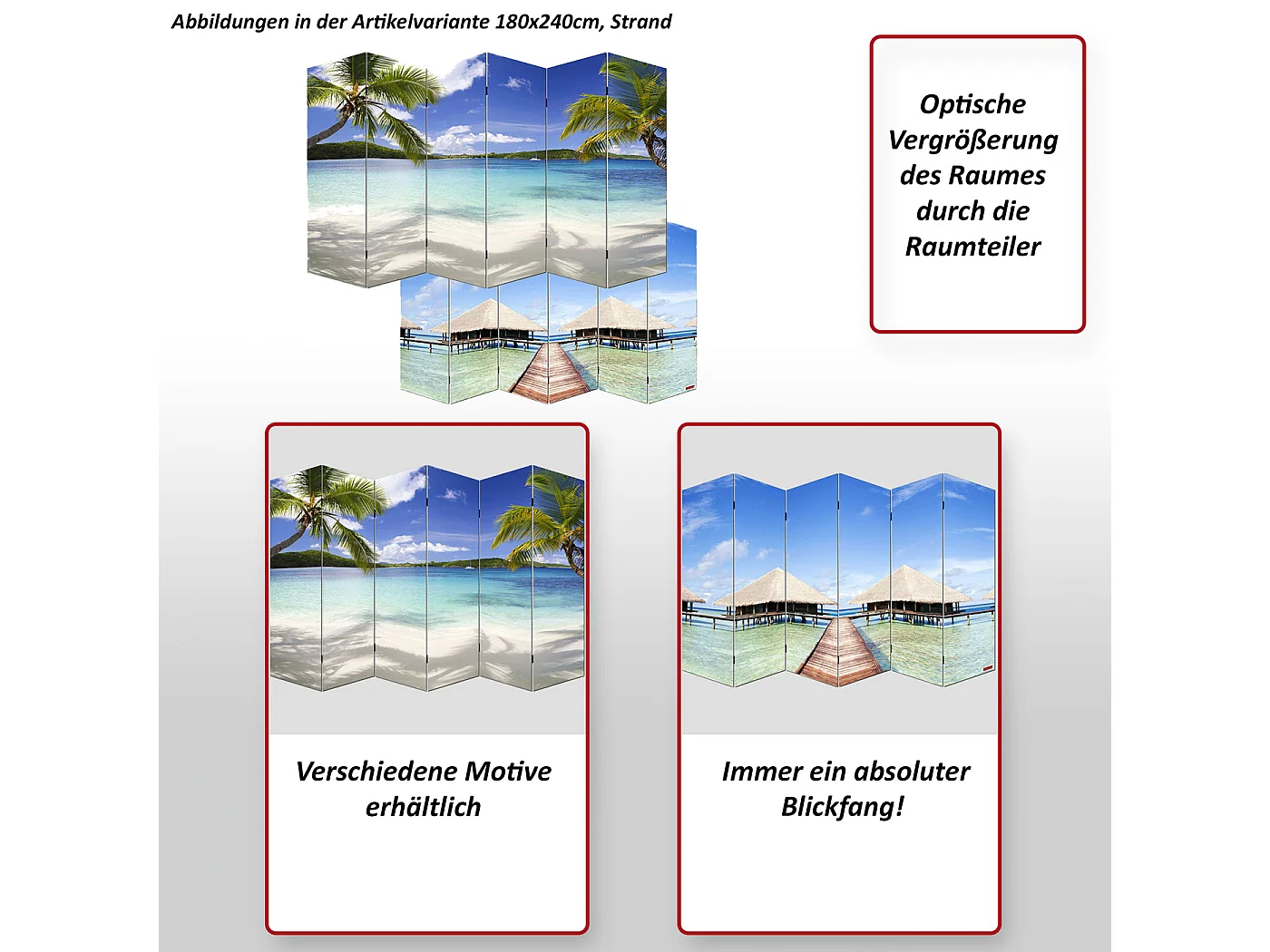 Fotopartition Bagheria,  180x240cm, strand