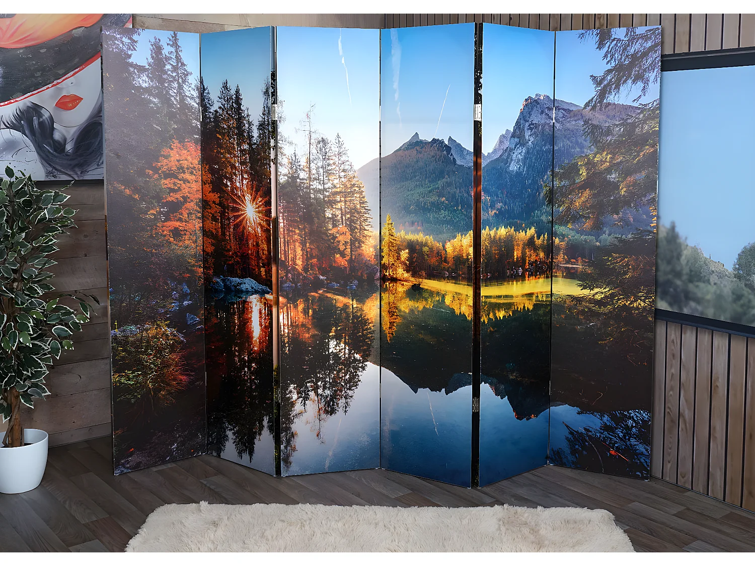 Paravent photo avec isolation phonique MCW-L55,  180x245cm Waldsee