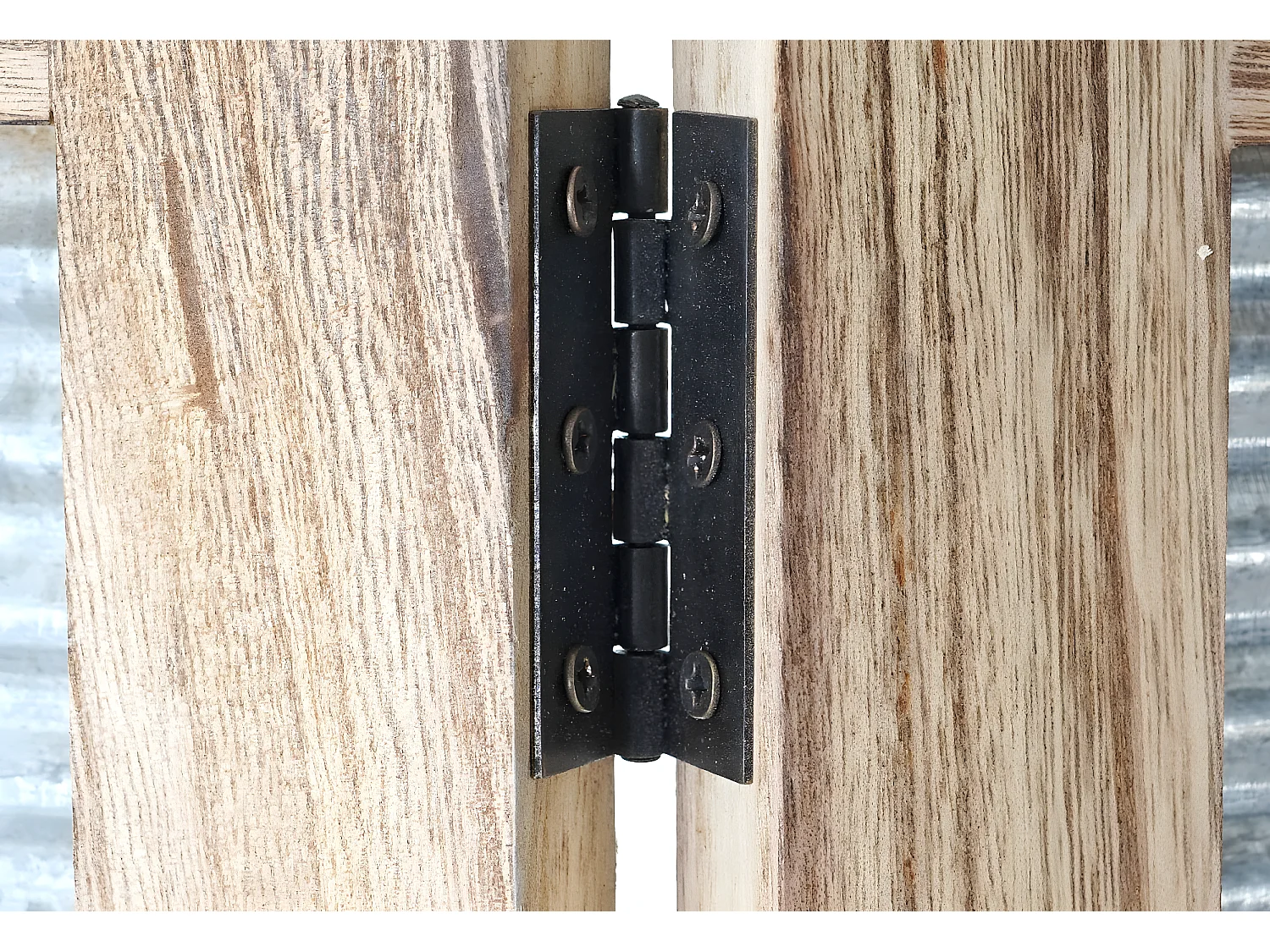 Paravento divisore legno di paulonia con metallo 4 pannelli 160x170cm effetto persiane