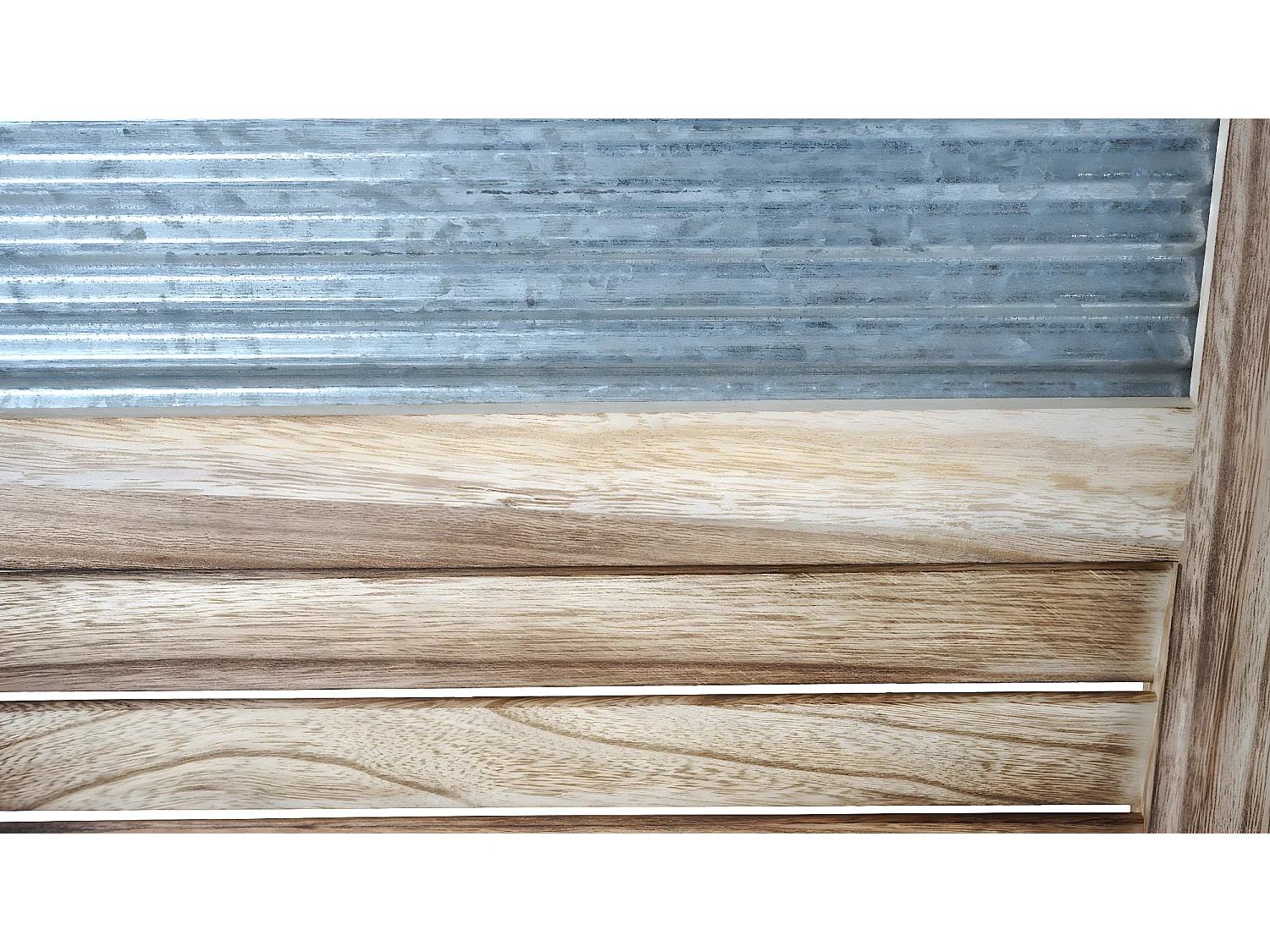 Paravento divisore legno di paulonia con metallo 4 pannelli 160x170cm effetto persiane