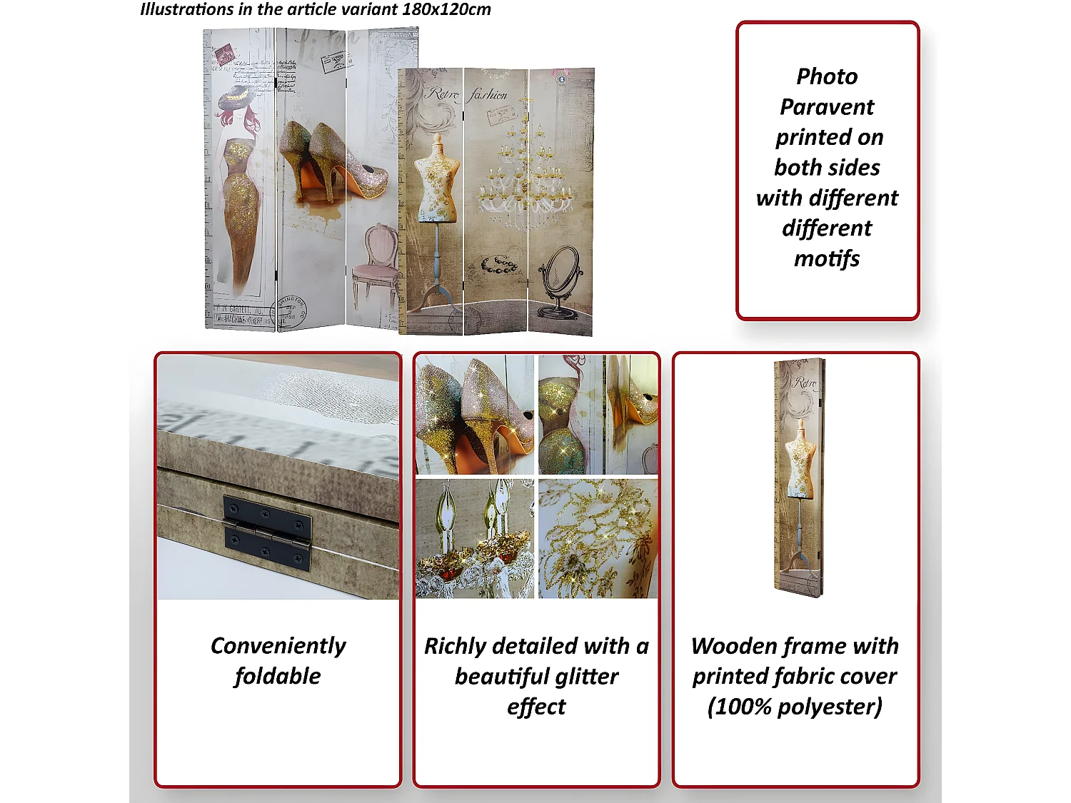 Paravent photo Retro,  180x240cm