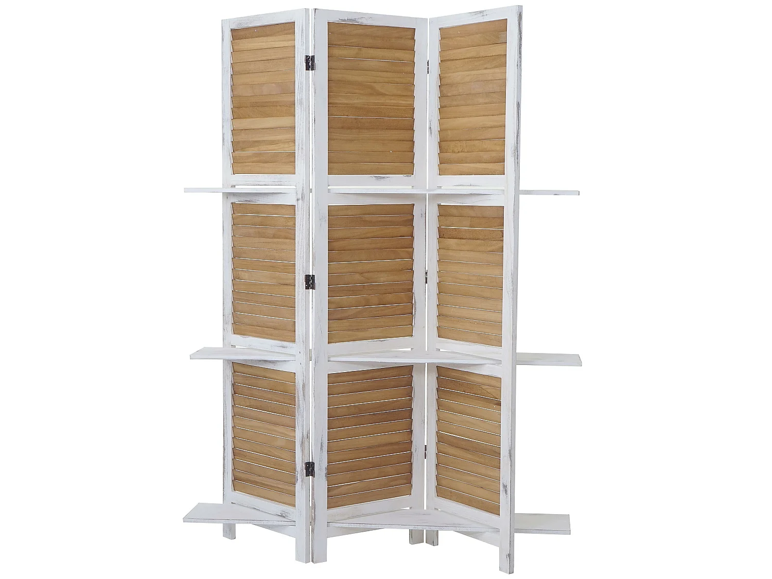 Ecrã Aberdeen com prateleiras,  branco/castanho