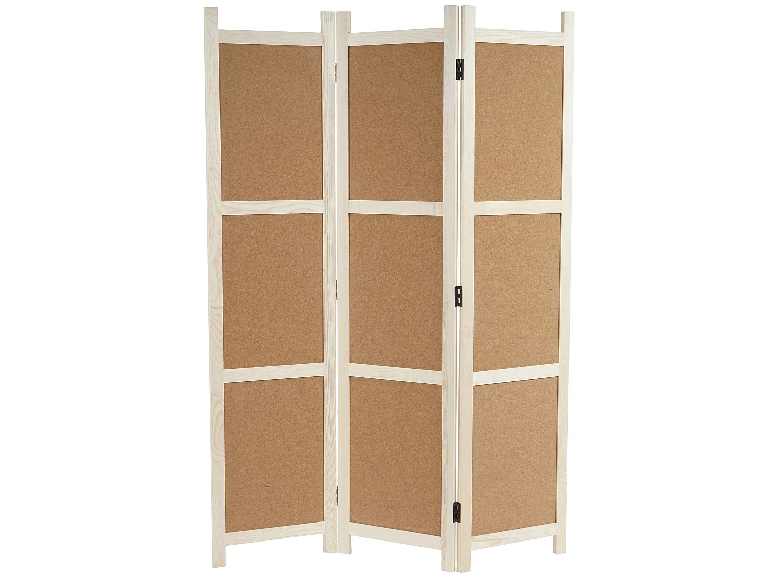 Paravent MCW-G52,  marron, 166x121cm, 3 pans