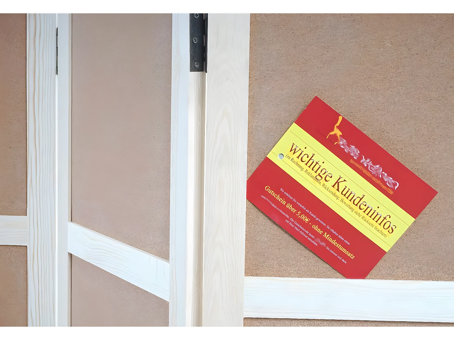 Paravent MCW-G52,  marron, 166x121cm, 3 pans