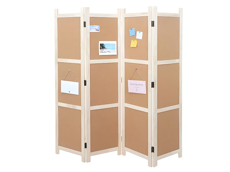 Paravent MCW-G52,  bruin, 4 panelen 166x160cm