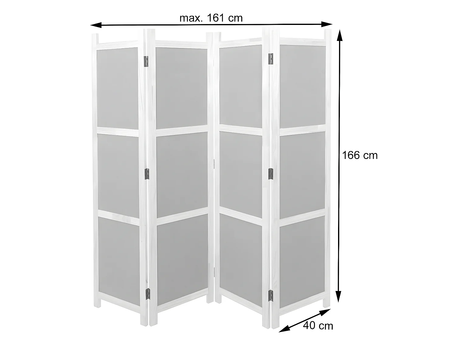 Paravent MCW-G52,  bruin, 4 panelen 166x160cm
