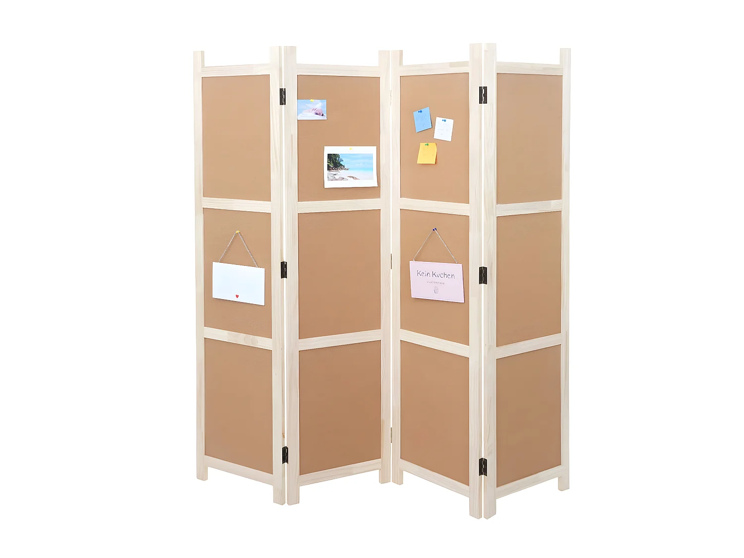 Paravent MCW-G52,  bruin, 4 panelen 166x160cm