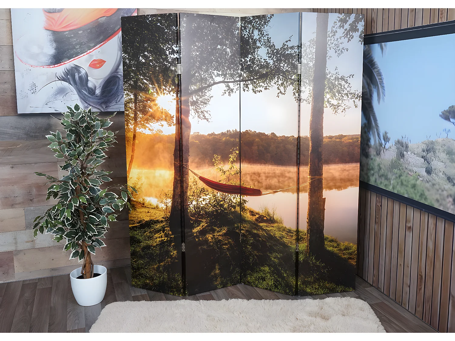 Fotoscherm met geluidsisolatie MCW-L55,  180x162cm Waldsee