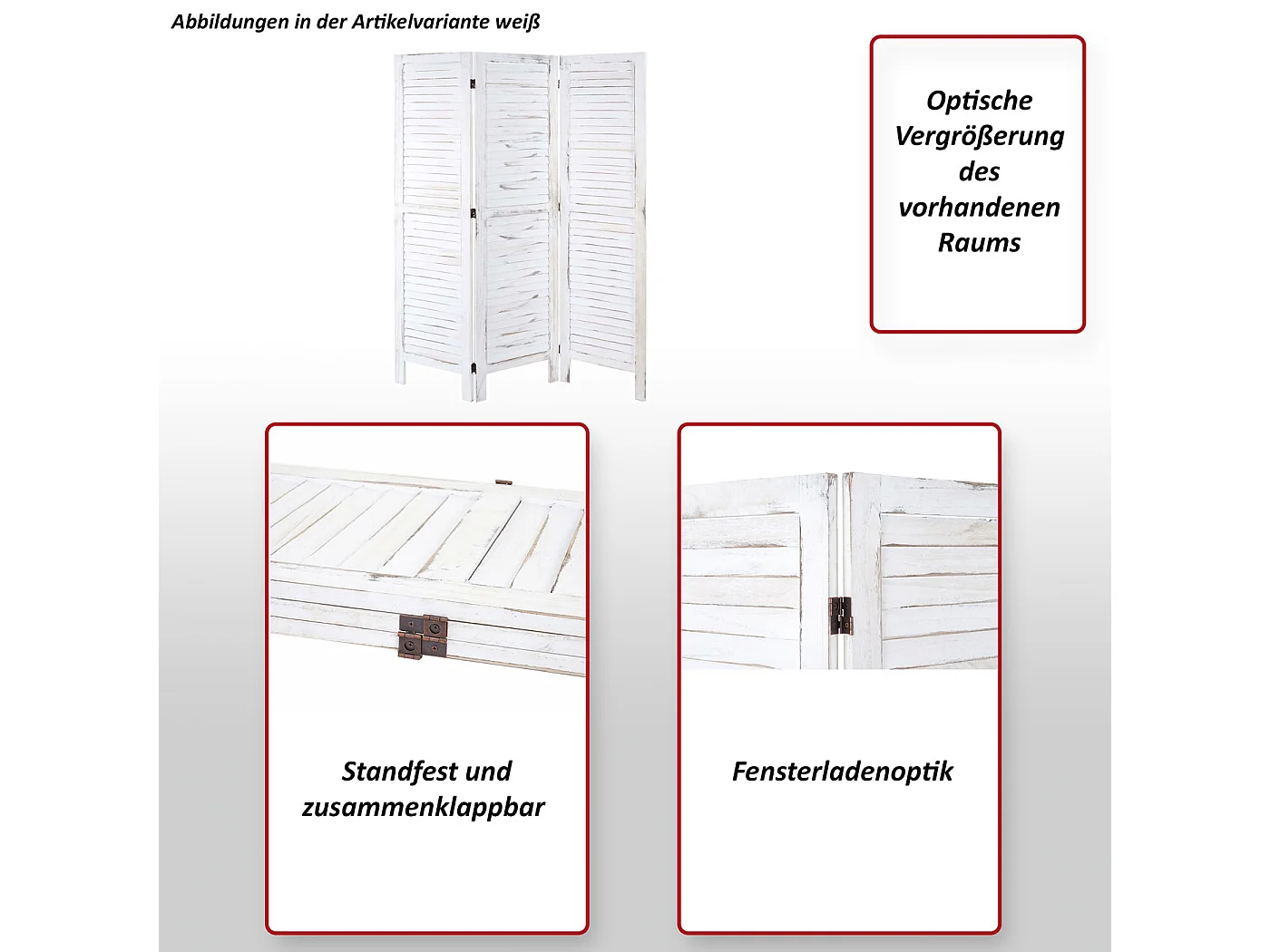 Paravent MCW-G30,  wit