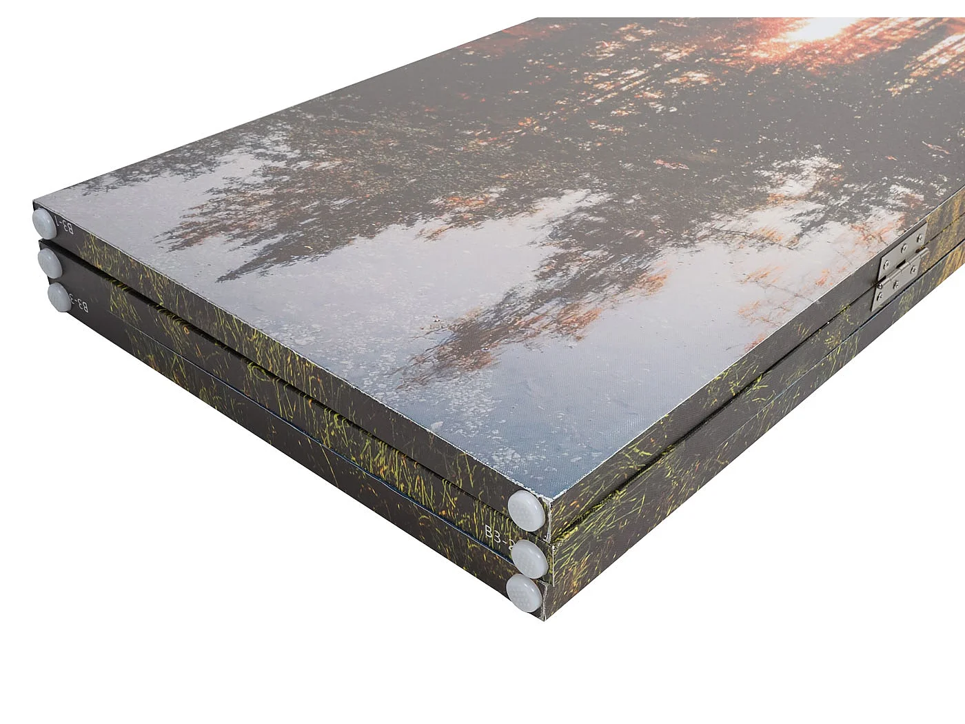 Foto-Paravent mit Schallschutz MCW-L55, 180x122cm Waldsee