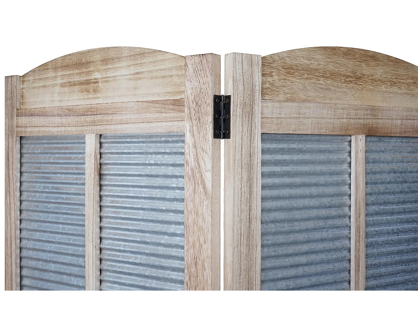 Paravent MCW-D26 Pflanzkörbe, Raumteiler Trennwand spanische Wand Sichtschutz, Holz Metall 170x161x29cm