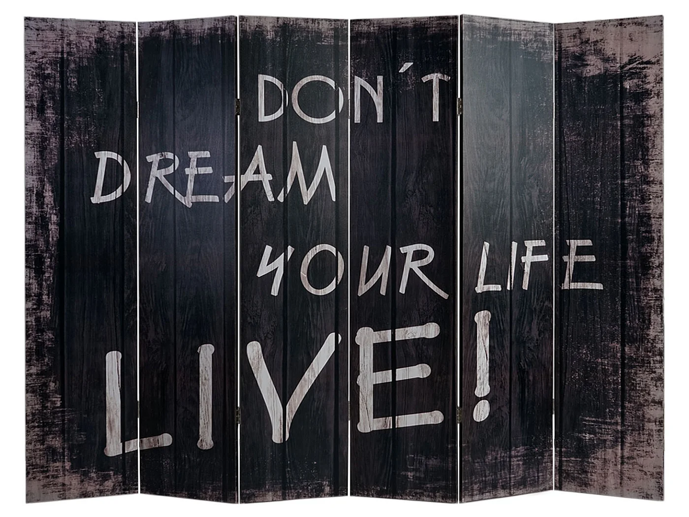 Foto-Paravent Retro, 180x240cm, Spruch