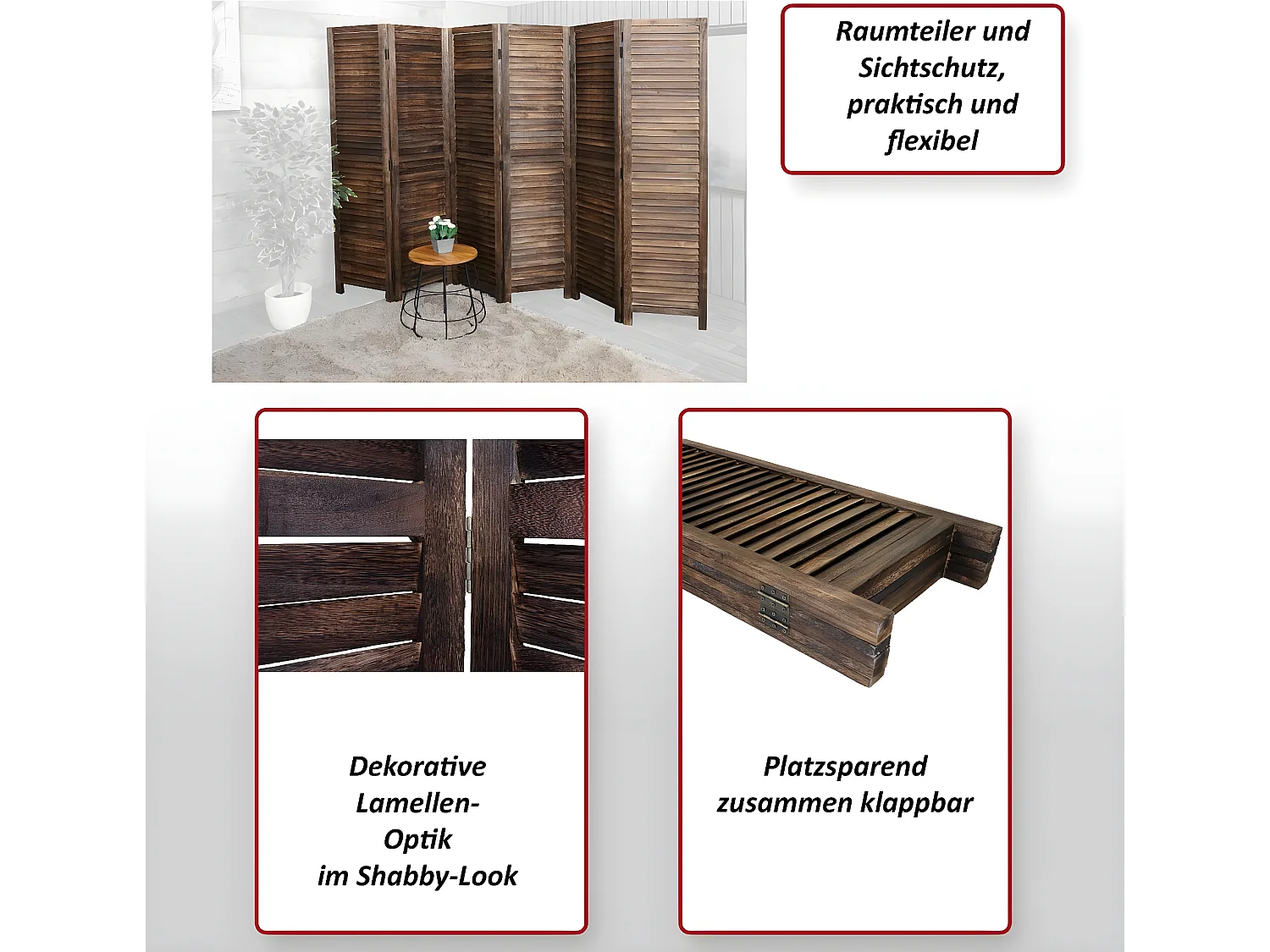 Paravent MCW-C30,  wit