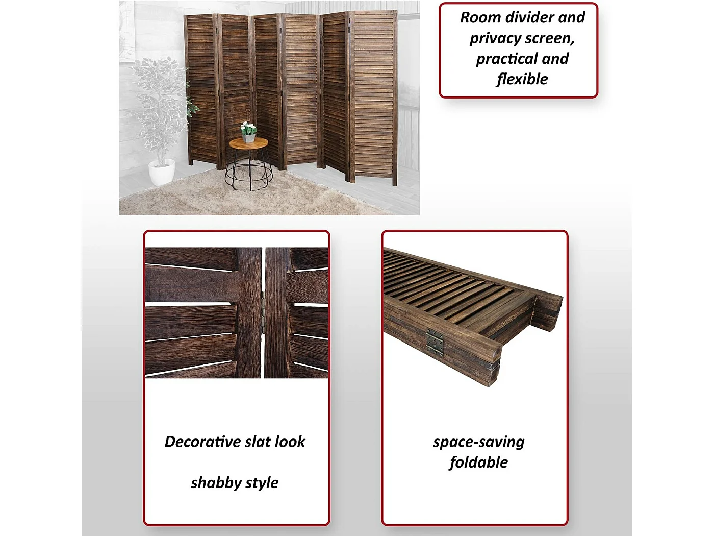 Paravent MCW-C30,  wit