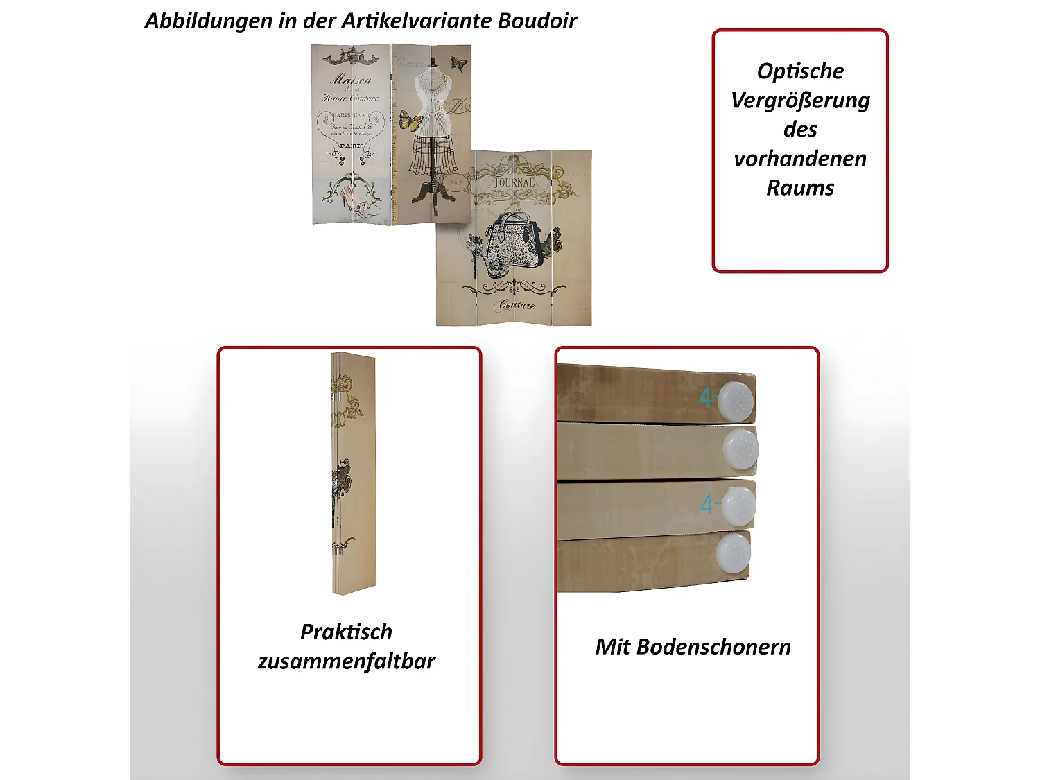 Paravent photo Bagheria,  motif boudoir 180x160cm