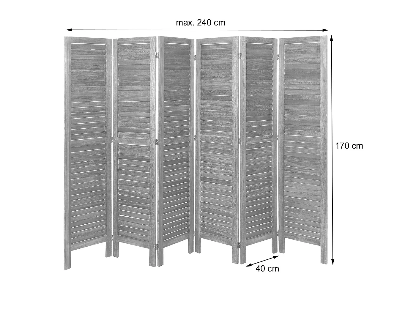 Paravent MCW-G30,  antraciet