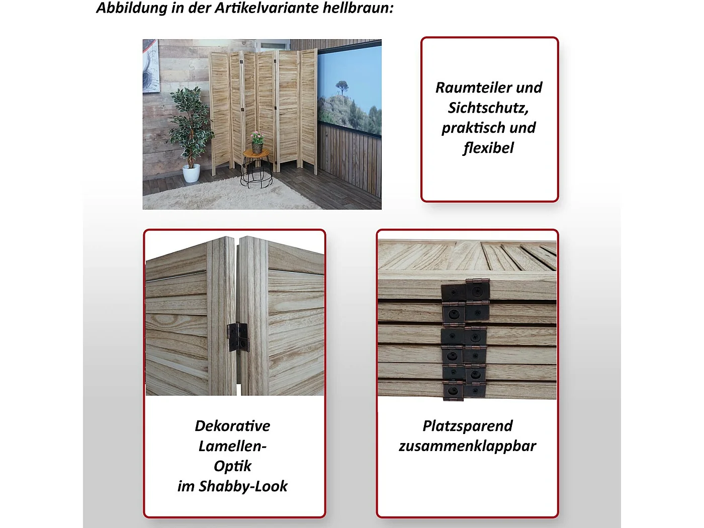 Paravent MCW-G30,  antraciet