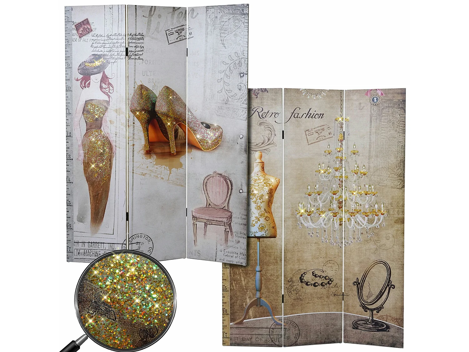 Pantalla de fotos retro,  180x120cm