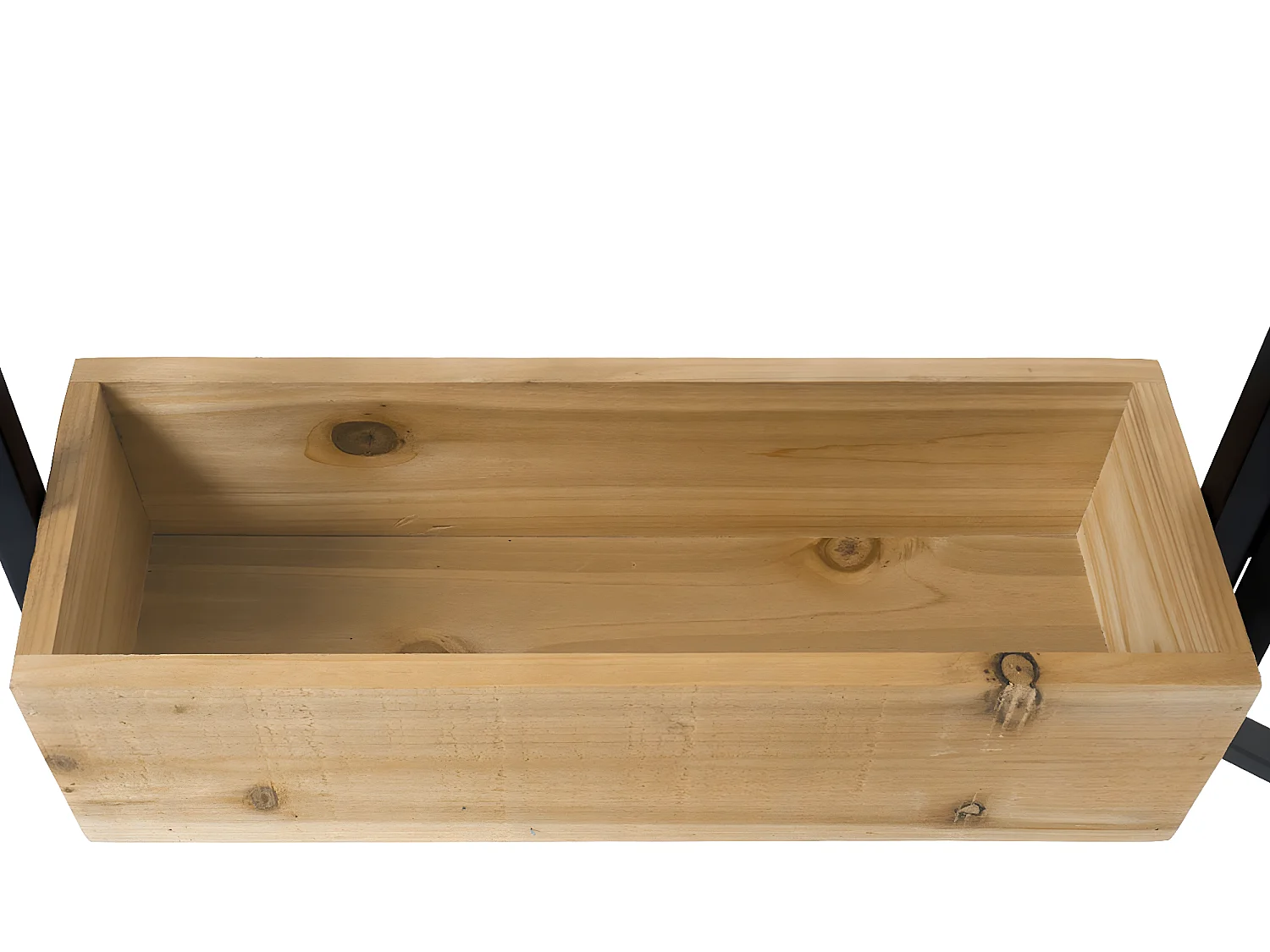 Ścianka działowa z donicą MCW-L32,  rama czarna, kolor naturalny