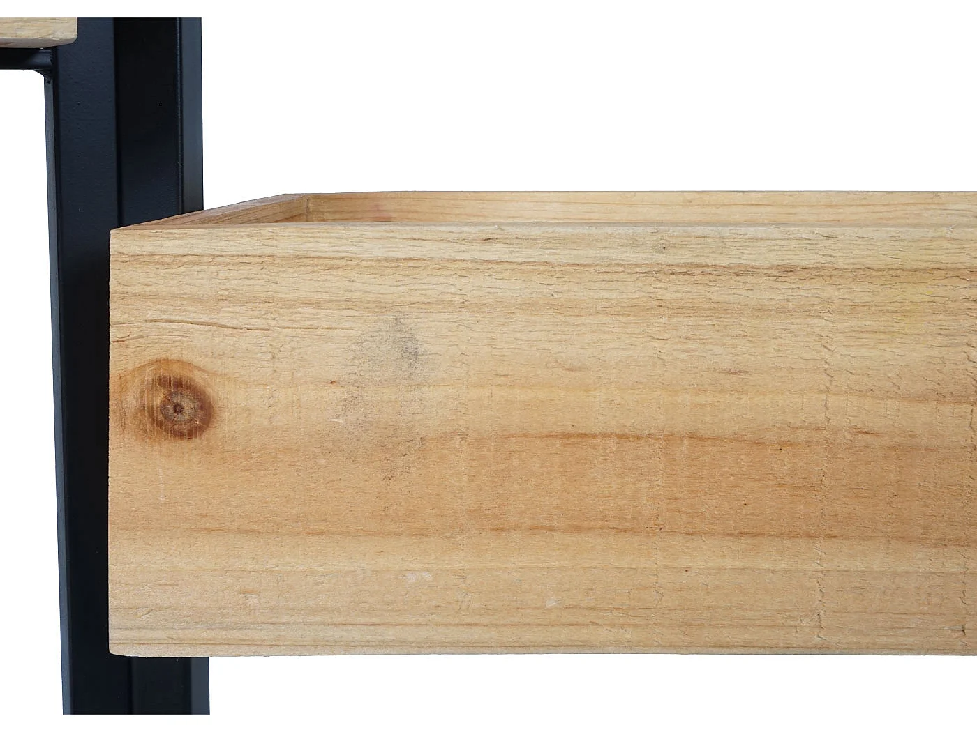 Ruimteverdeler met plantenbak MCW-L32,  frame zwart, natuurlijke kleur