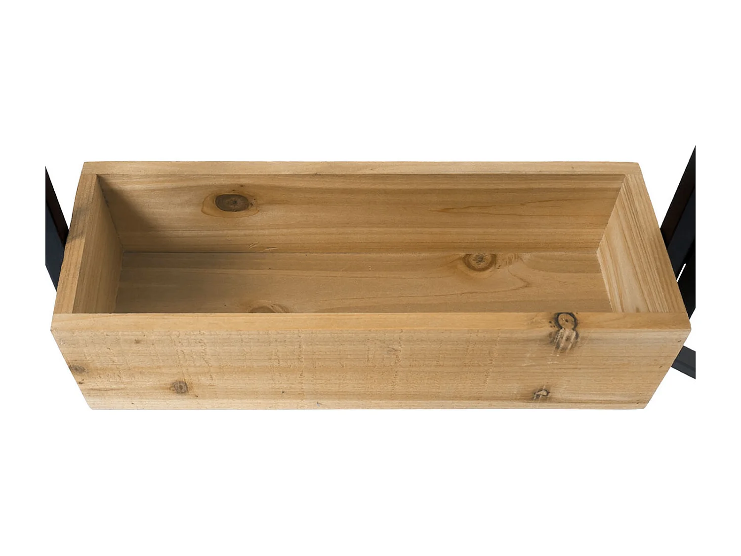 Ruimteverdeler met plantenbak MCW-L32,  frame zwart, natuurlijke kleur