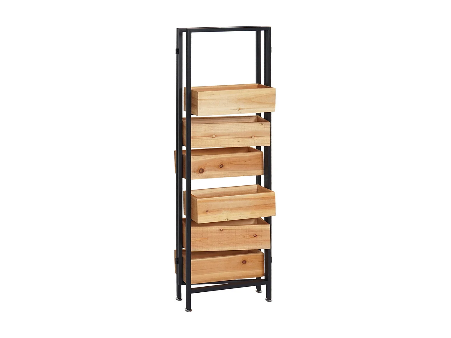 Ruimteverdeler met plantenbak MCW-L32,  frame zwart, natuurlijke kleur