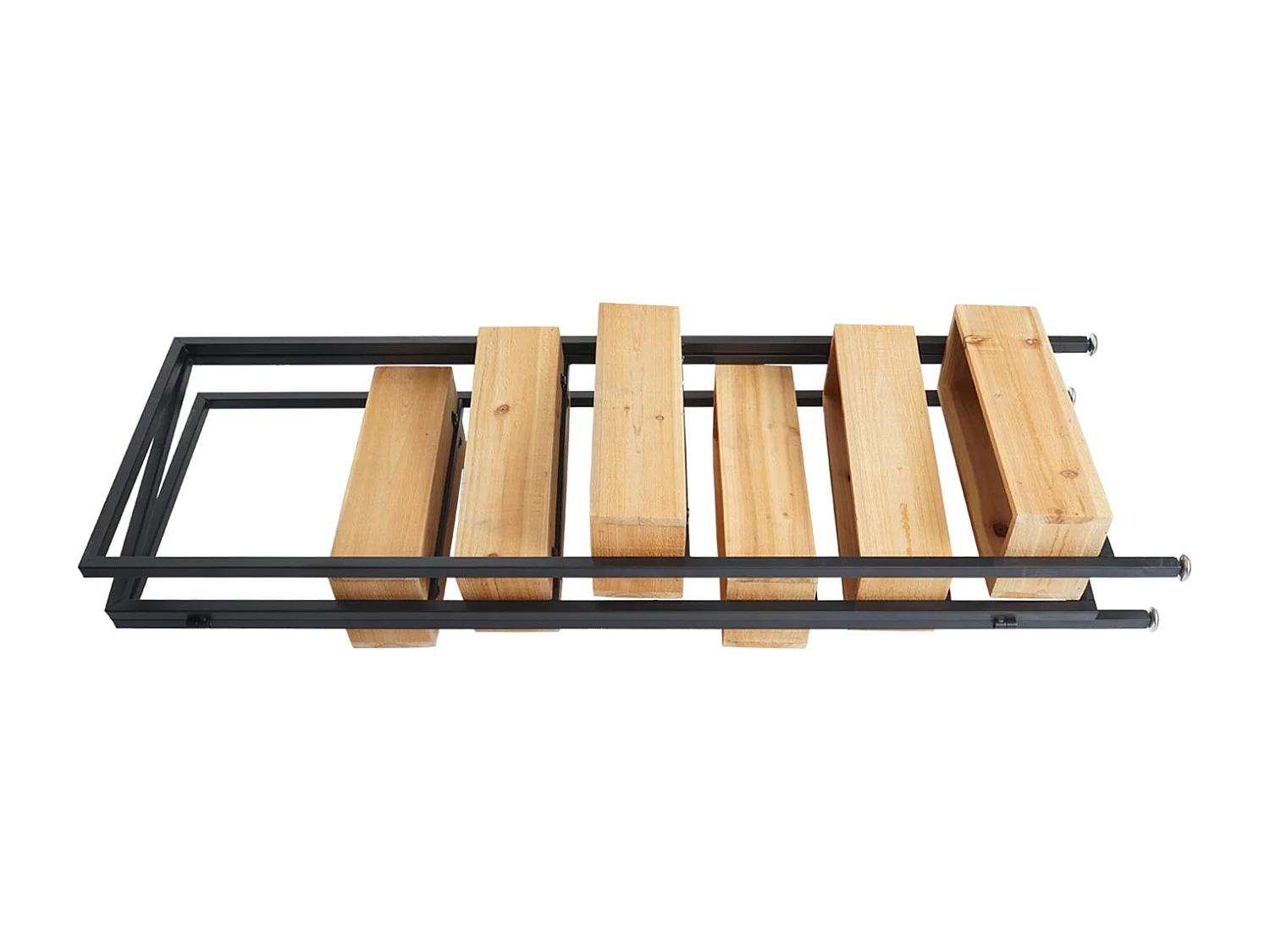 Ruimteverdeler met plantenbak MCW-L32,  frame zwart, natuurlijke kleur
